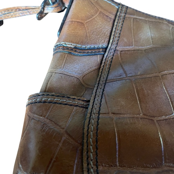 Fossil vintage shoulder bag faux crocodile embossed brown - Picture 3 of 14
